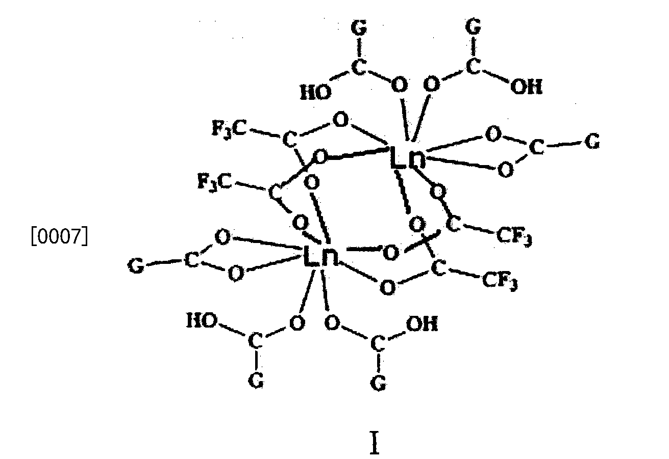 4 (ln = la,ce,eu) (i),典 型的结构式如下:[0005] 含羧基桥的钴羰基
