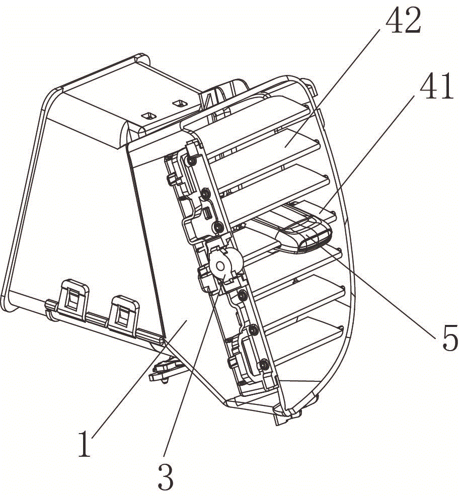 一种带有主叶片操作调节机构的汽车空调出风口