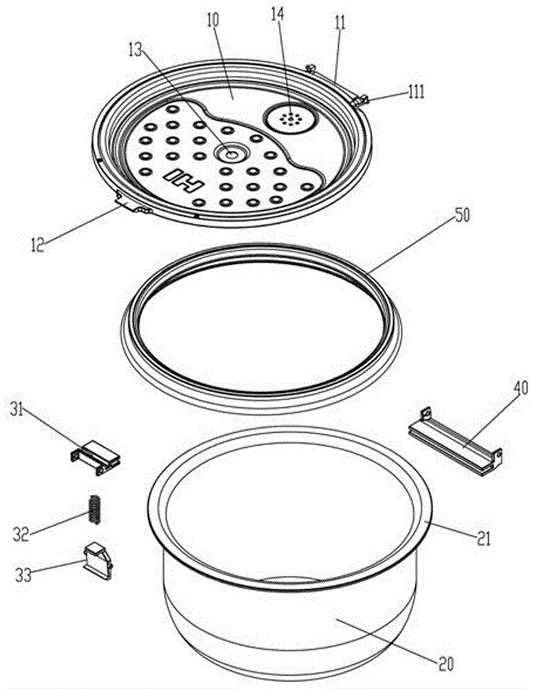 cn209574363u_盖板安装结构及蒸煮器具