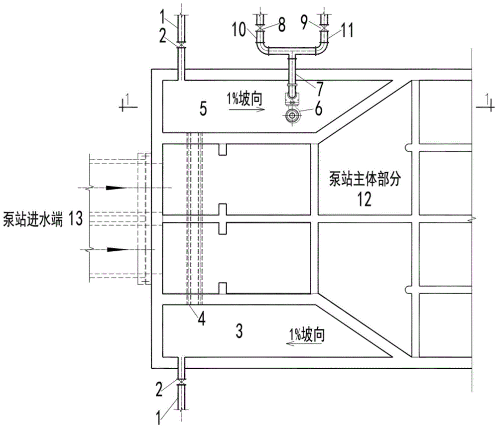 cn110439097a_一種與排水泵站合建的雨水調蓄池