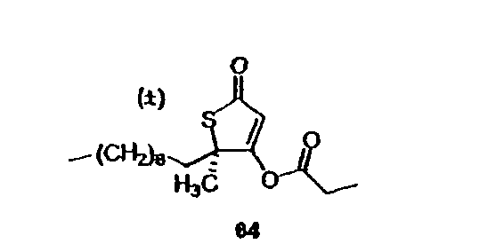 [0258] (±)-4-丙酰基 5-甲基-5-辛基-5h-噻吩-2-酮(64).