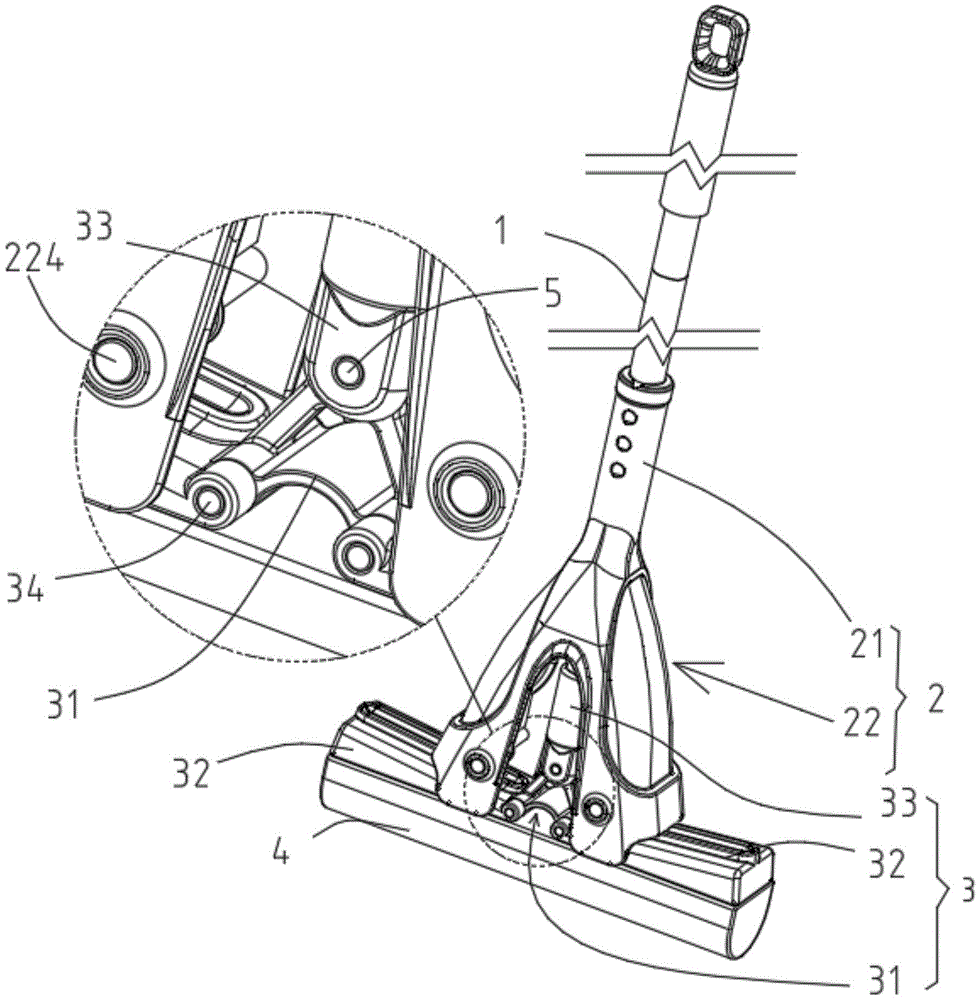 cn209611033u_对折挤水胶棉拖把