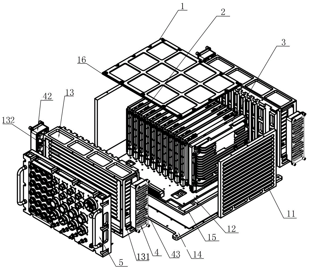 一种集成式多接口互连的vpx散热机箱