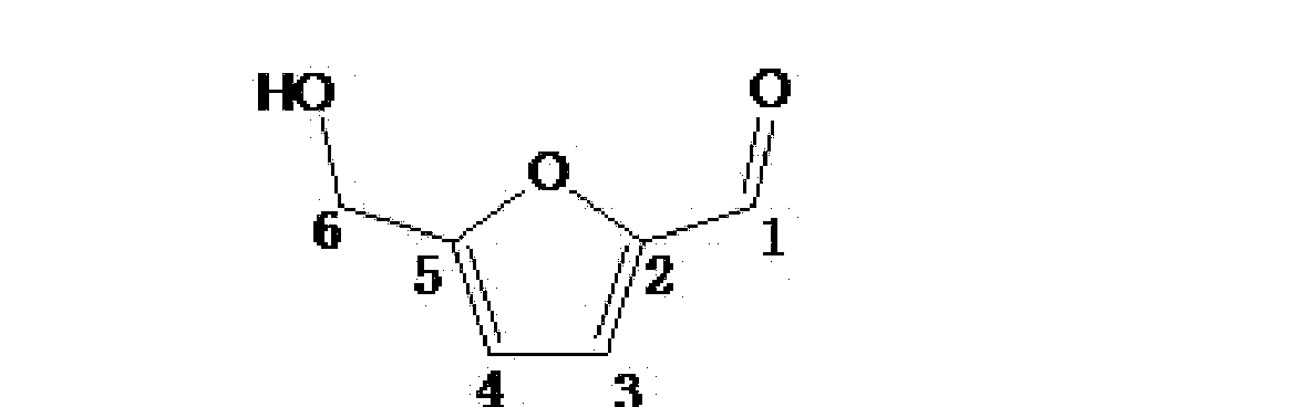 其中所述5-羟甲基糠醛的结构式为[0007 本发明的技术方案为:发明