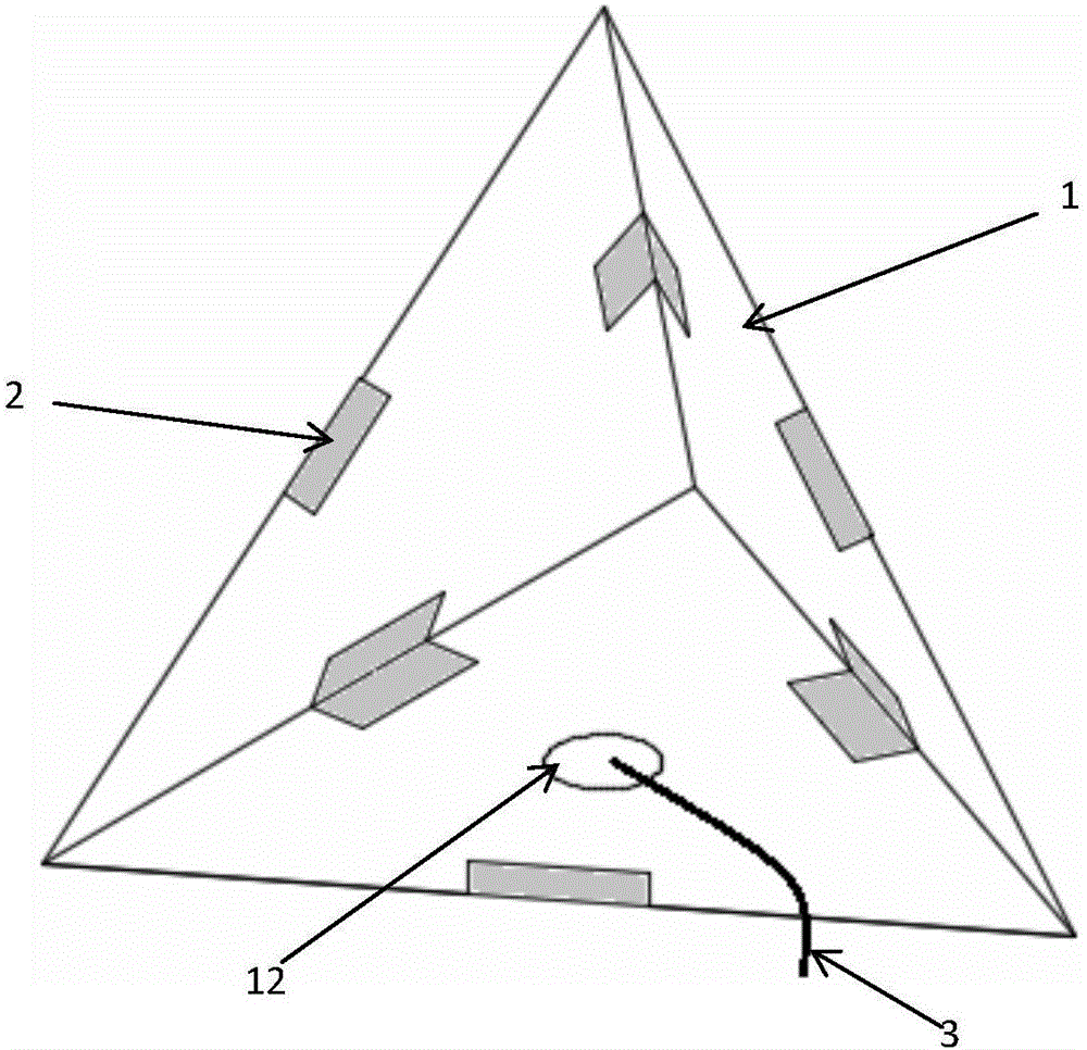 基于正四面体角应变的三维应变状态测试装置