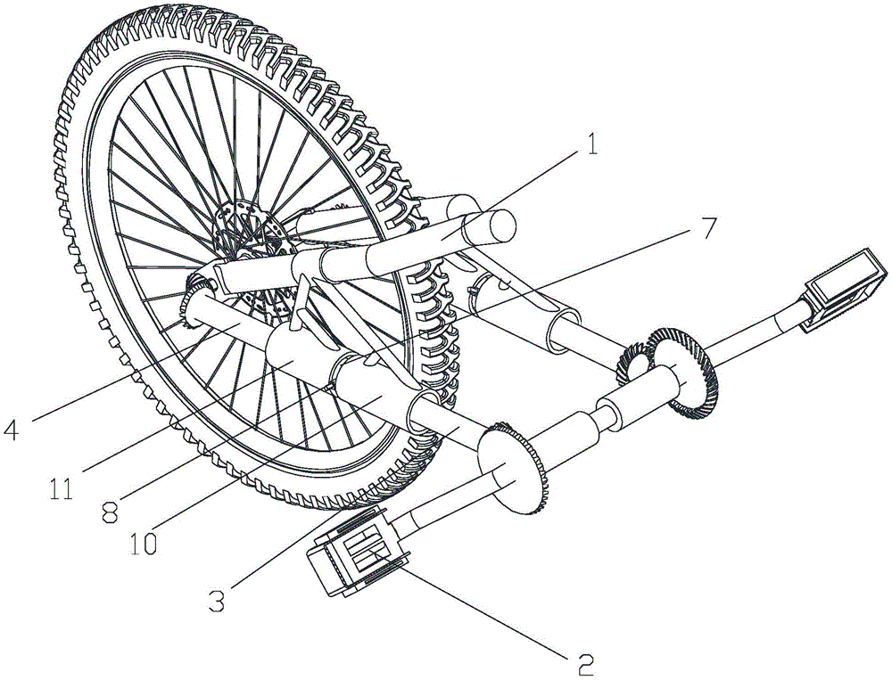 cn208897260u_新型自行车的齿轮转动结构