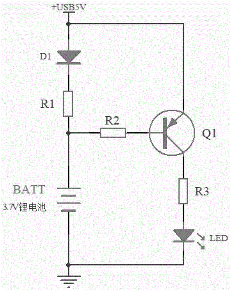 cn209514015u_一種分立元件組成的簡易充電並顯示狀態電路有效