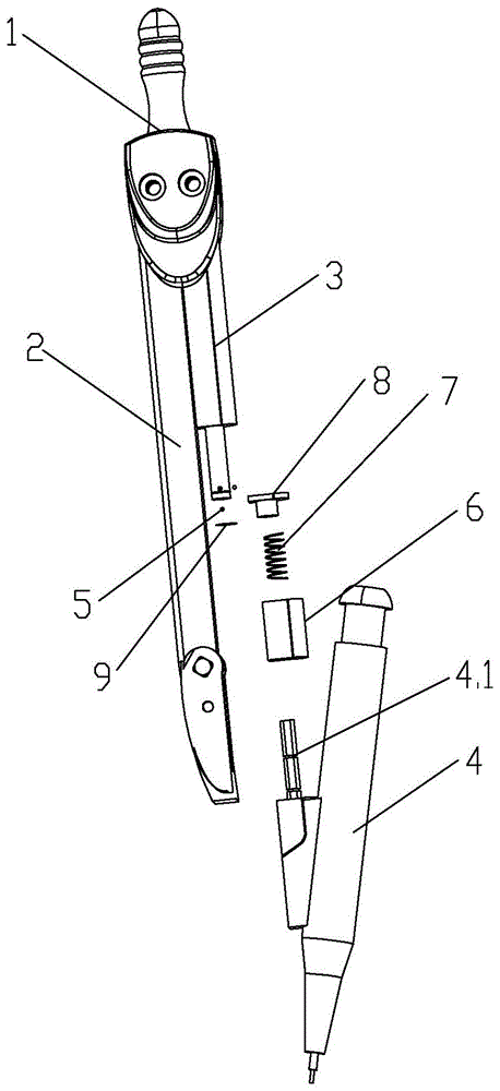 cn110370845a_一种画圆腿可拆卸替换的圆规