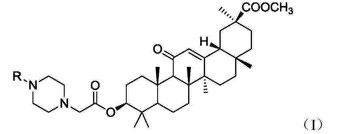 含哌嗪结构的甘草次酸类衍生物及其制备方法与用途