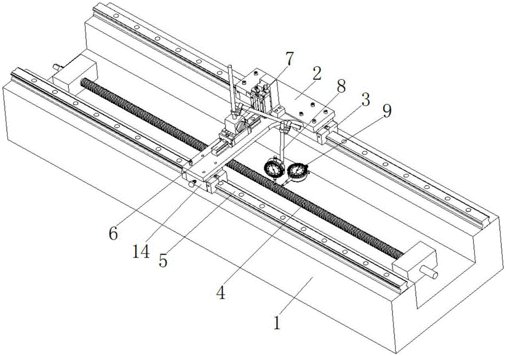 一种检测滚珠丝杠相对于直线导轨平行度的装置