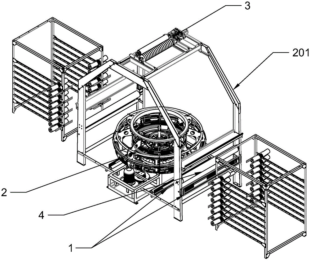 圆织机结构图片