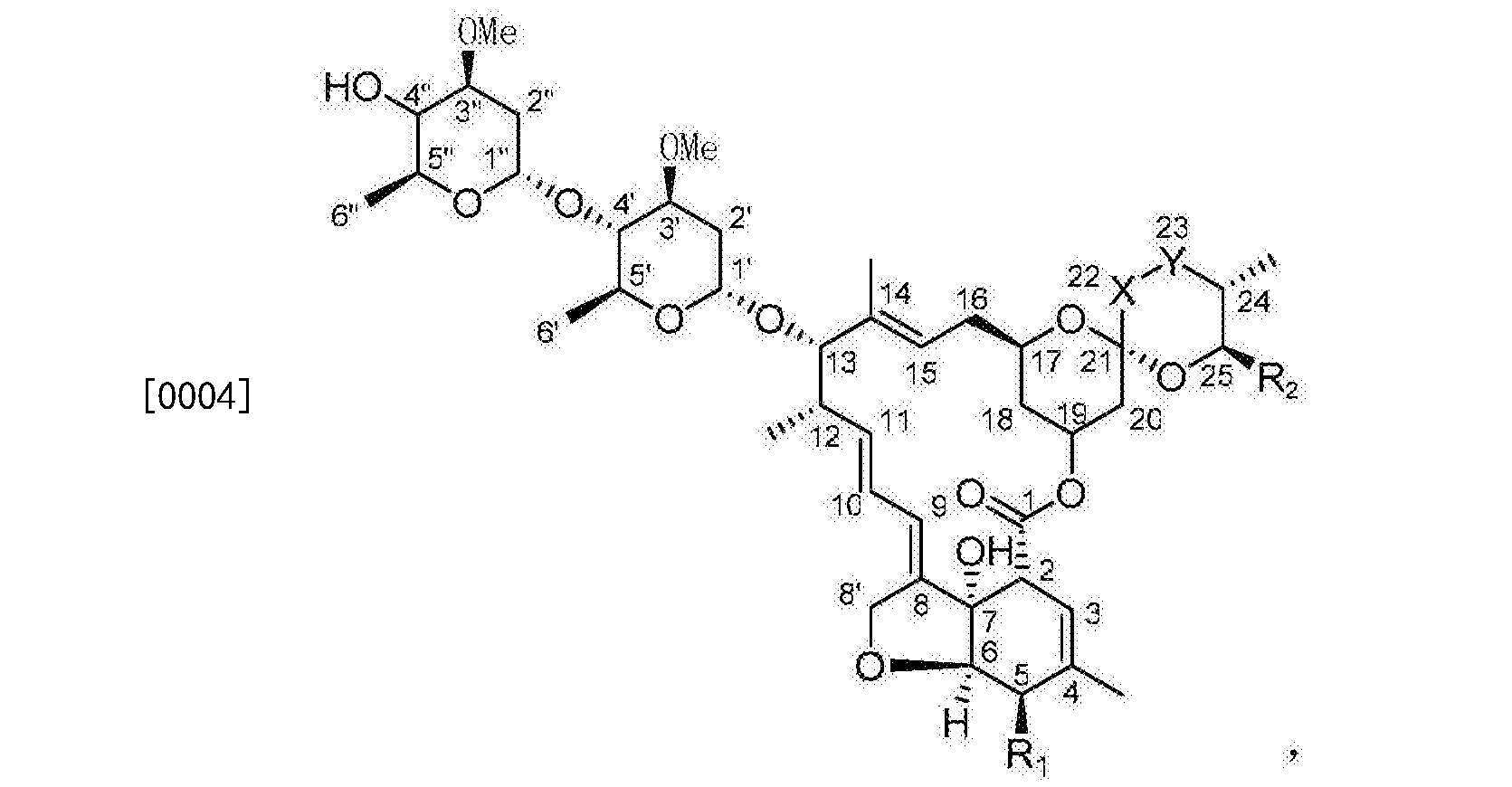 阿維菌素的結構式為:[0002] 阿維菌素,英文名稱avermectins,為鏈黴菌