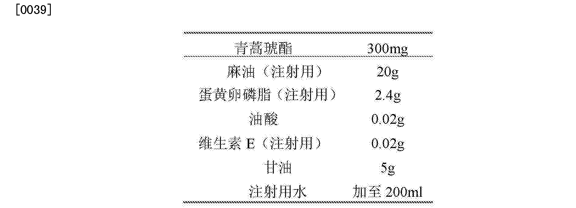 cn102895186b_注射用青蒿琥酯脂肪乳的制备及其药物应用有效