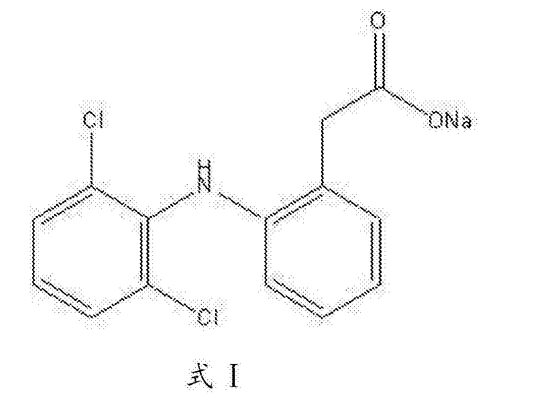 13,分子结构式如式i所不:[0002] 双氯芬酸钠是一种衍生于苯乙酸类的非