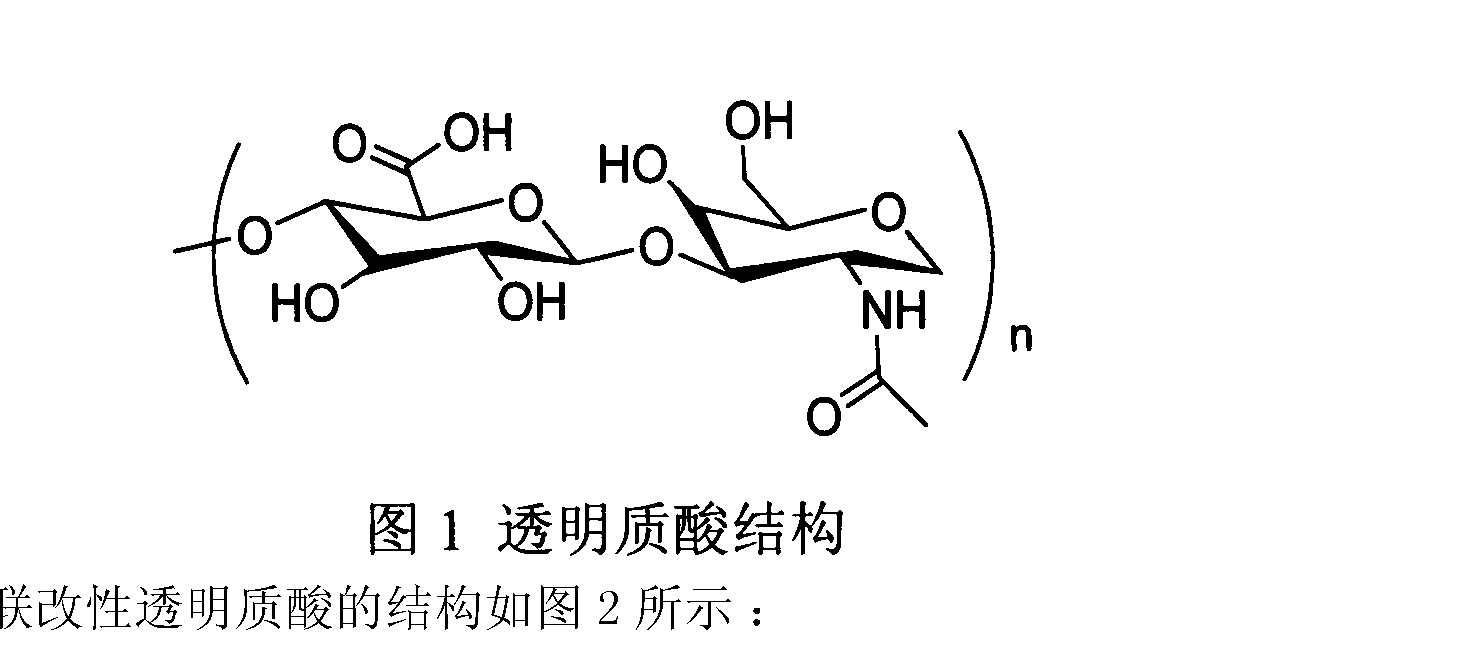 結構如圖2所示:[0014]圖2可光交聯改性透明質酸結構[_0015]其中[0016]