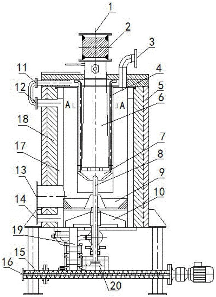 cn209065830u_新型多管式进空气锥形裂解氧化气化炉
