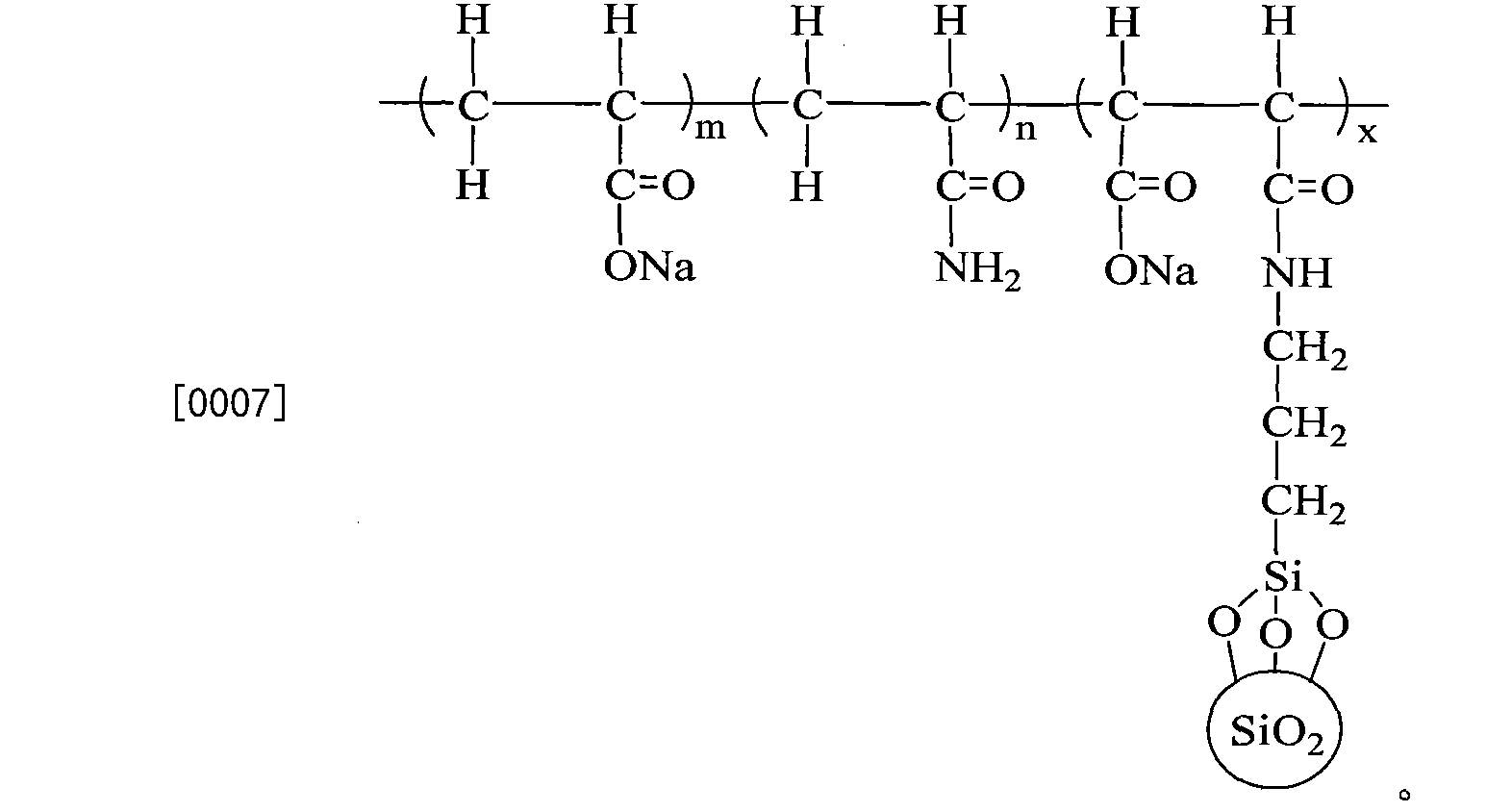 sio2功能单体三元共聚物驱油剂,其特征在于:所述 驱油剂的结构式如下