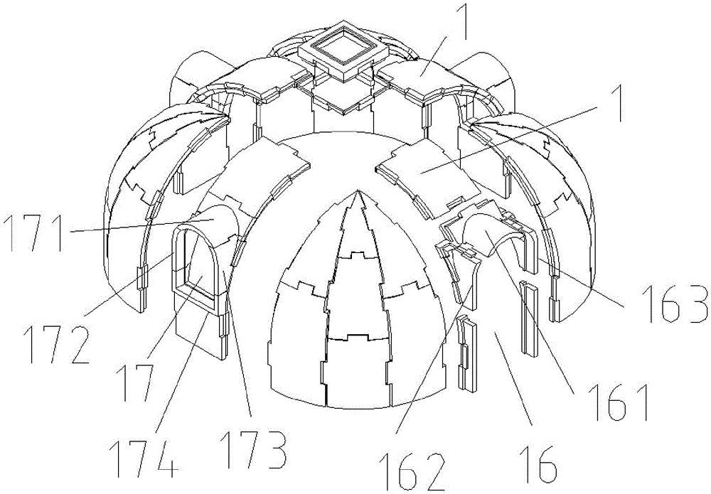 cn209308155u_一种半球体房屋拼装结构以及房屋