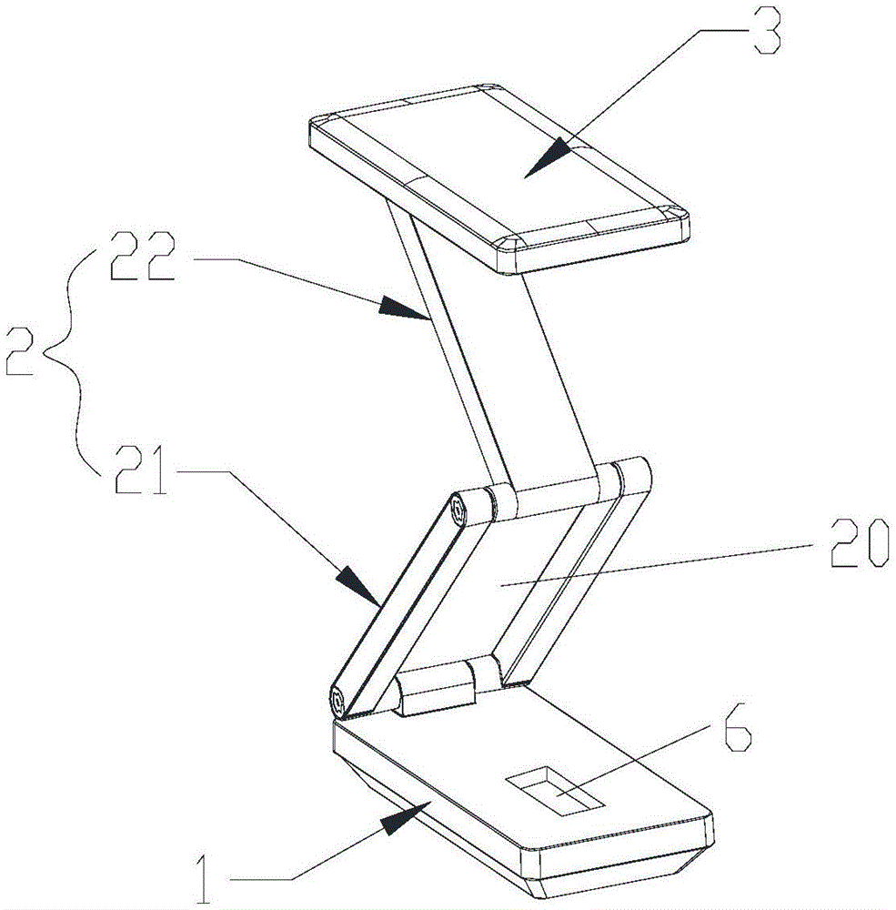 一种灯架可折叠且灯头可摆动的充电式led台灯