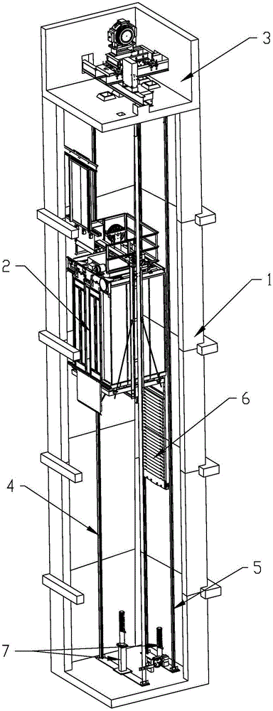 一种模块化的户外加装用电梯井道