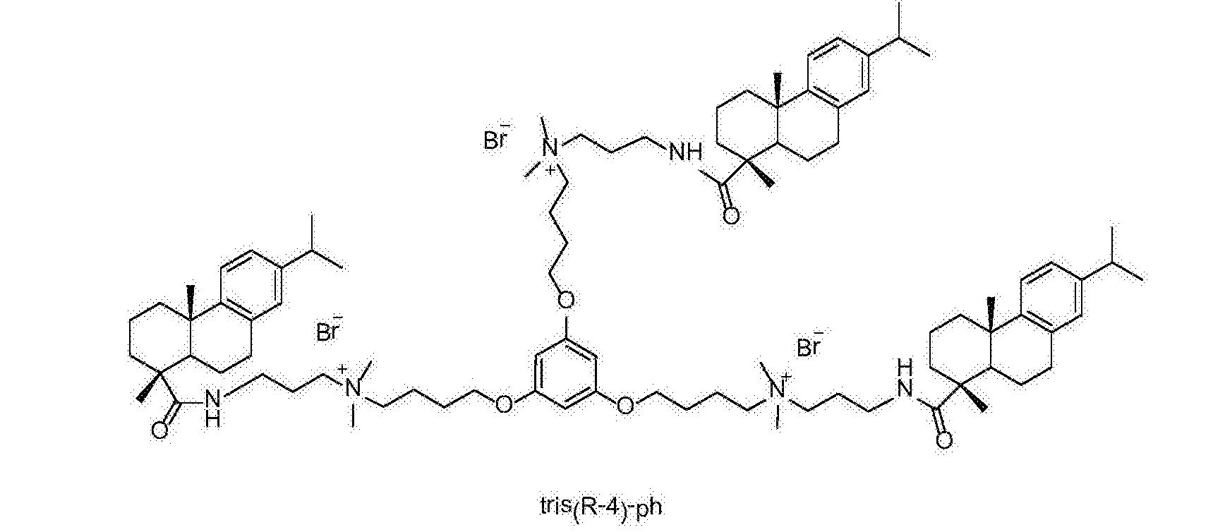 合成一種中間聯接鏈含苯環的三聚表面活性劑tris (r-4) -ph,其結構式