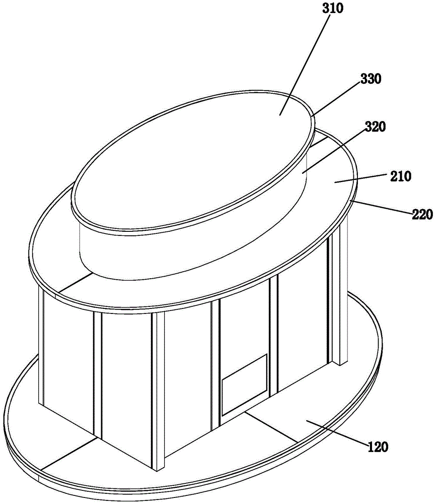 一种椭圆形展示柜